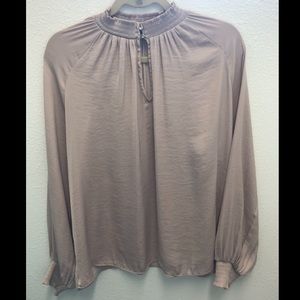 Jennifer Lopez Long Sleeve Satin-Like Top / Blouse